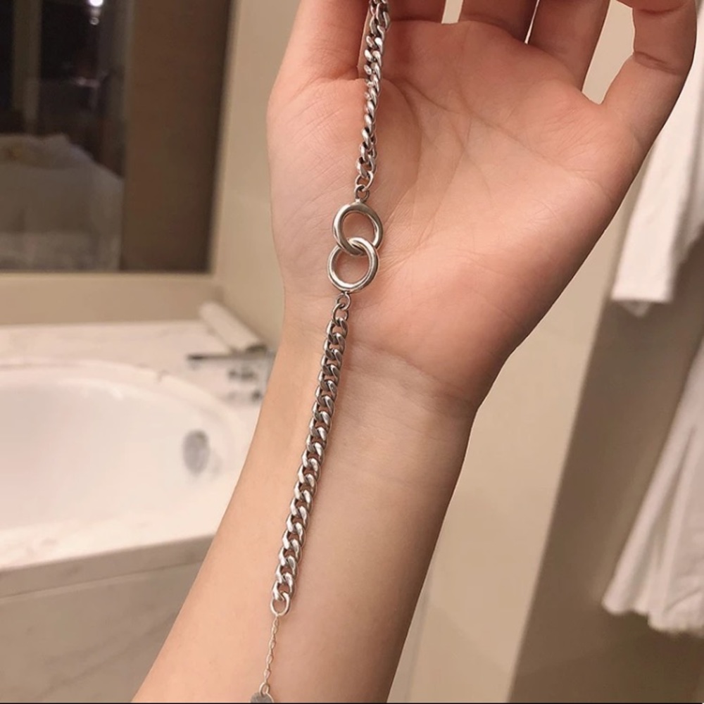 🔗Insta double circles sterling silver bracelet - Picture 4 of 6